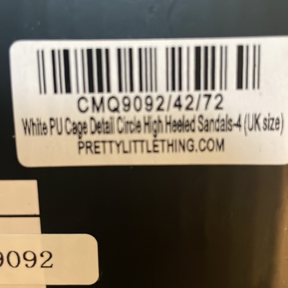 White size 6 PU Cage high heeled sandalsPretty Little Things - Picture 4 of 4
